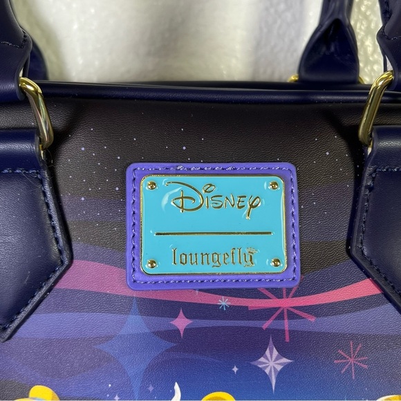 Loungefly Cinderella Castle Chain Strap Crossbody Bag Blue-Purple - Picture 5 of 13